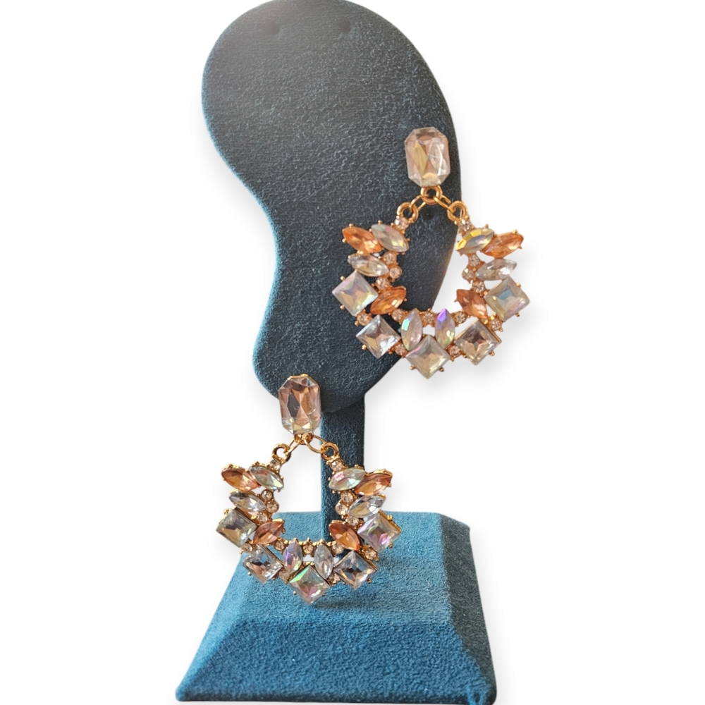 Crystal Hoop Earrings - Picture 3 of 4
